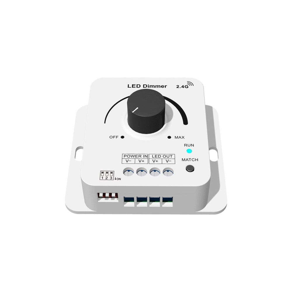 Stufenloser LED-Dimmer mit Drehknopf & Funkanbindung 12-48V