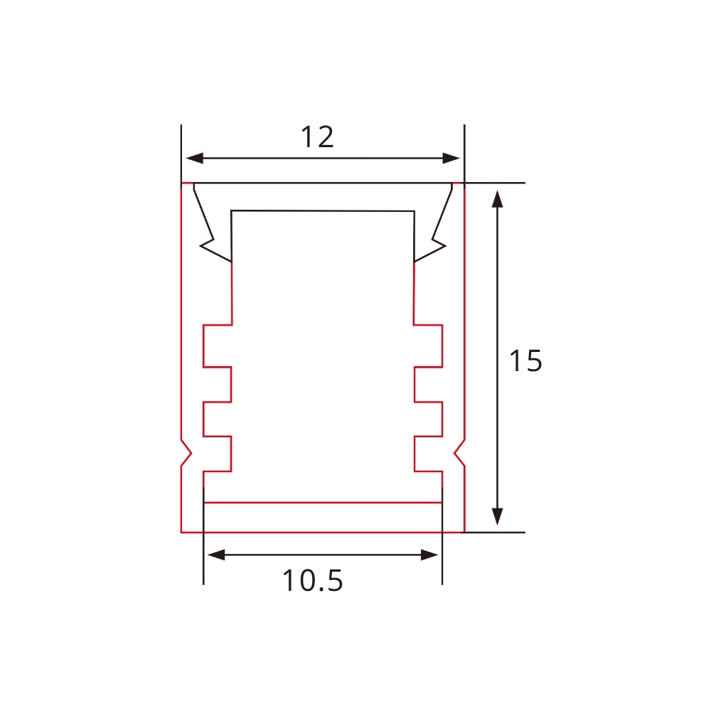 Eloxiertes Aluminium LED-Profil 12x15mm – inklusive Abdeckung & Zubehör