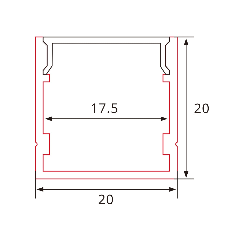 LED-Aluprofil 20x20mm – Tiefe Bauform für homogene Lichtverteilung
