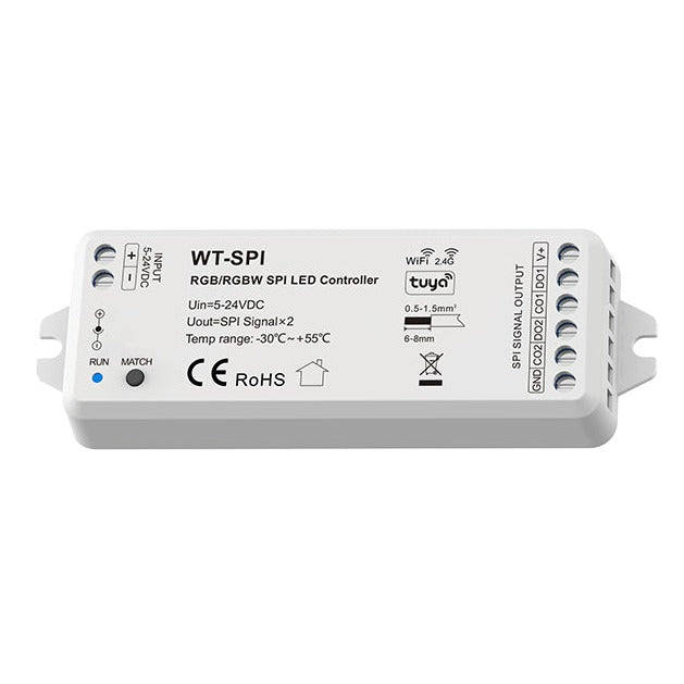 WiFi & RF LED-Controller für adressierbare LED-Streifen (SPI, 5–24 V DC)