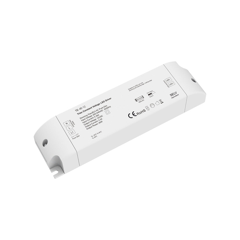 Triac dimmbarer Konstantspannungs-LED-Trafo 40W (12V/24V DC)