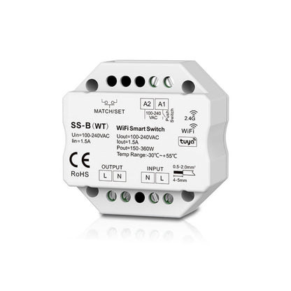 Smarter WLAN Schalter für LED-Leuchten 230V – App-, Funk- & Sprachsteuerung