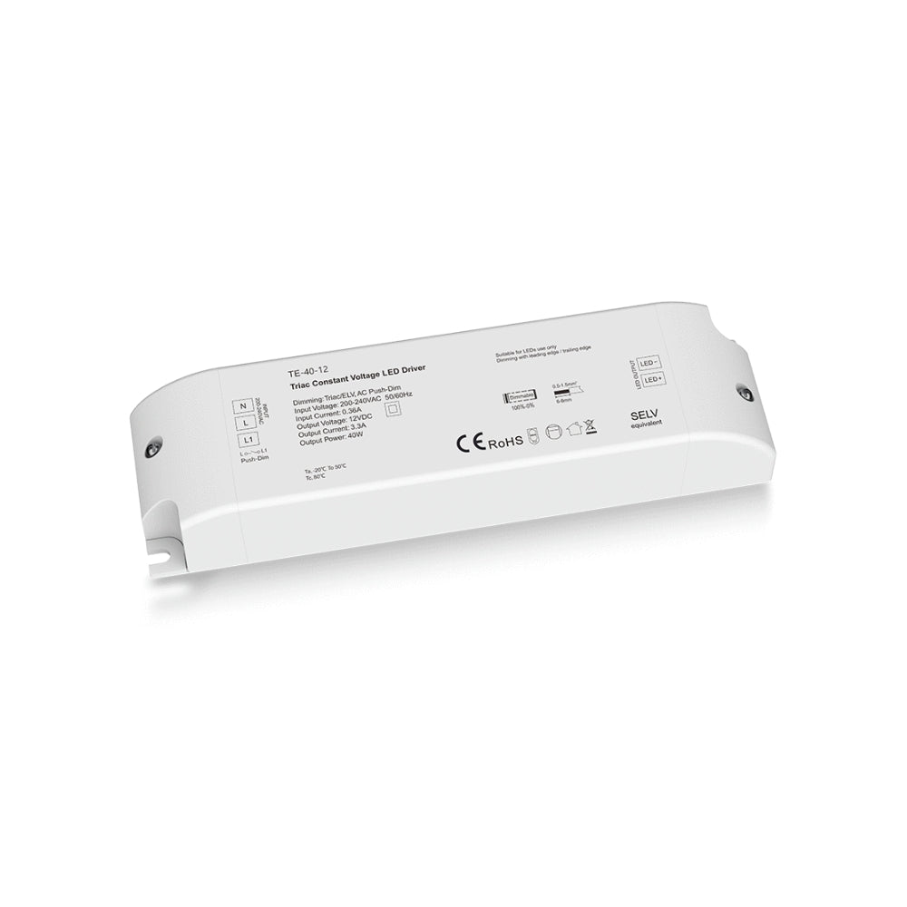 Triac dimmbarer Konstantspannungs-LED-Trafo 40W (12V/24V DC)