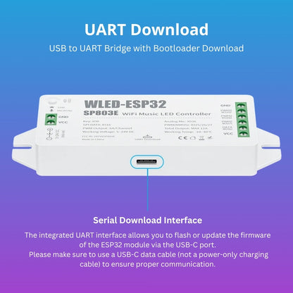 WLED ESP32 WiFi LED-Controller für SPI & PWM LED-Streifen (5-24 V)