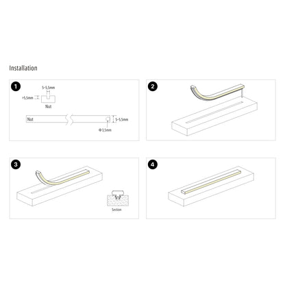 2m Einbau LED-Silikonschlauch CCT zweiseitig leuchtend 24V 10W/m
