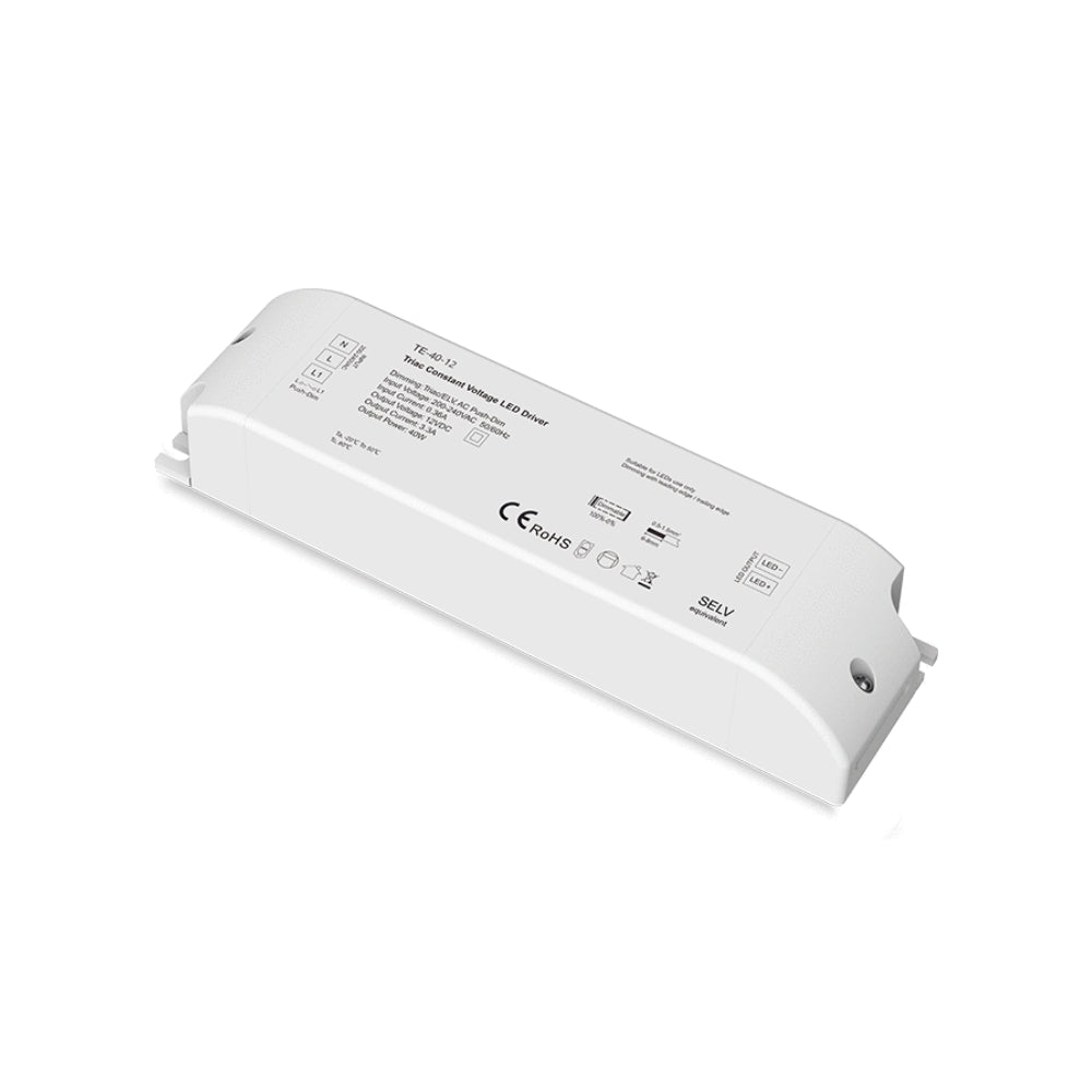 Triac dimmbarer Konstantspannungs-LED-Trafo 40W (12V/24V DC)