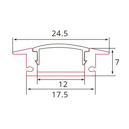 2m Aluminium LED-Profil eloxiert mit Anschlag