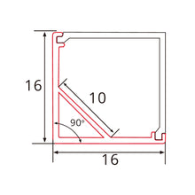 2m Aluminium LED-Eckprofil mit eckiger Abdeckung