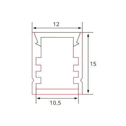 Eloxiertes Aluminium LED-Profil 12x15mm – inklusive Abdeckung & Zubehör