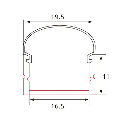 LED-Aluprofil mit halbrunder Abdeckung – 2m Aluminiumprofil für homogene Lichtverteilung