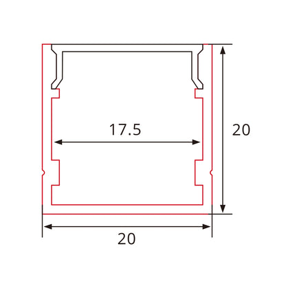 LED-Aluprofil 20x20mm – Tiefe Bauform für homogene Lichtverteilung