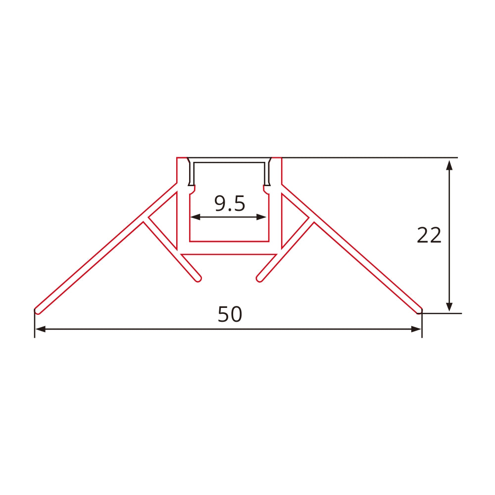 2m Trockenbau LED-Profil  – Aluminium Einbauprofil für Außenecken in Gipskarton