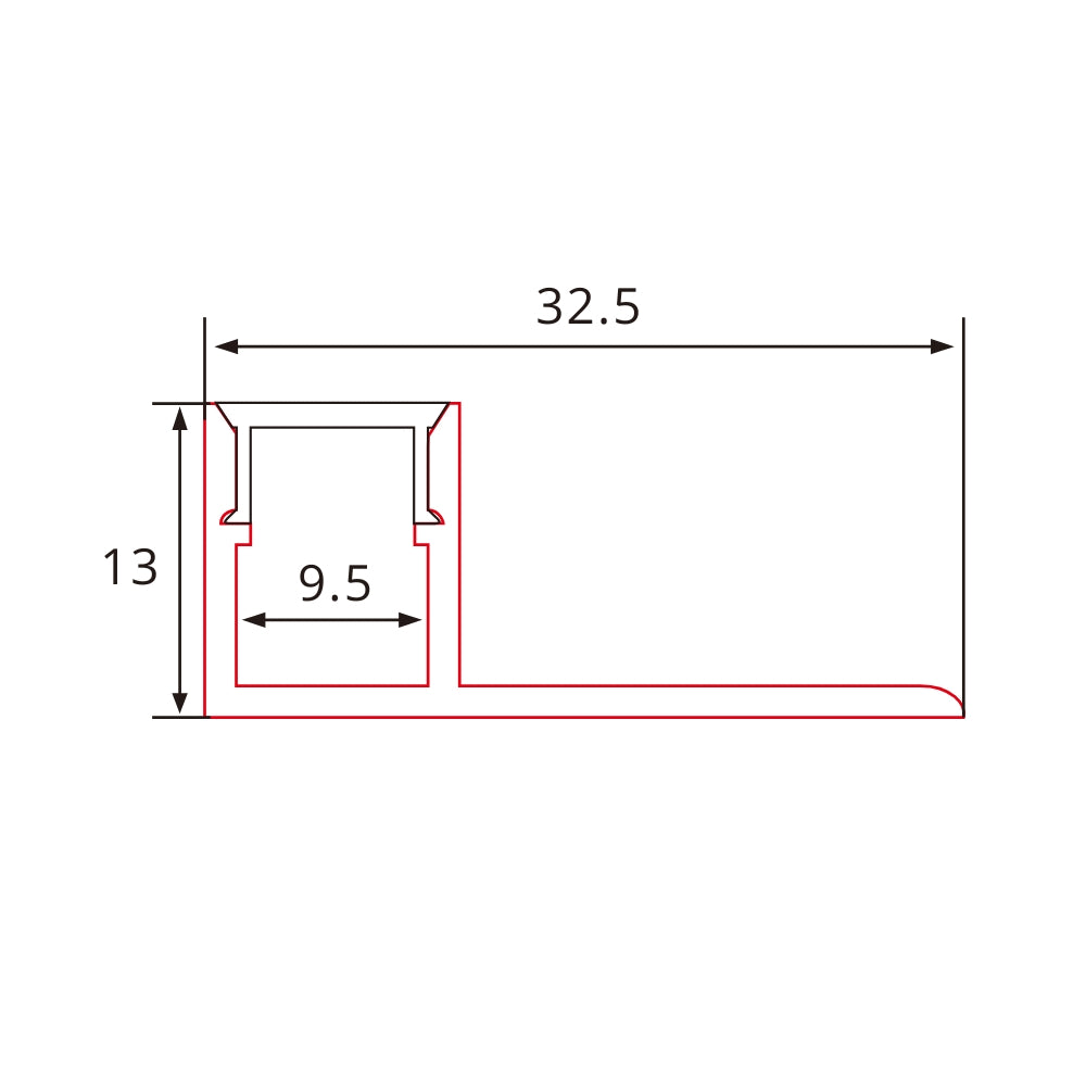 Aluminium LED Fliesenprofil 2m – Einbauprofil mit Montageflanke, diffus