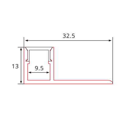 Aluminium LED Fliesenprofil 2m – Einbauprofil mit Montageflanke, diffus