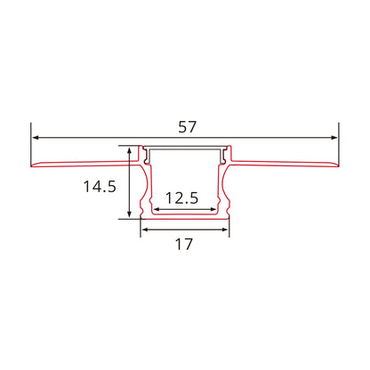 LED-Trockenbauprofil mit Spachtelfahnen – 2m Aluminiumprofil für Gipskarton