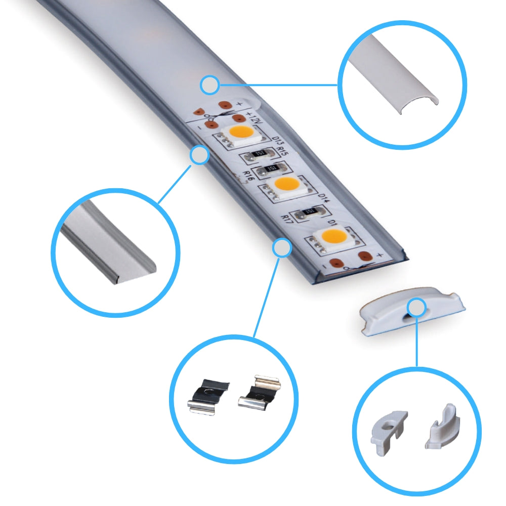 Biegsames 2m Aluminium LED-Profil für geschwungene Installationen