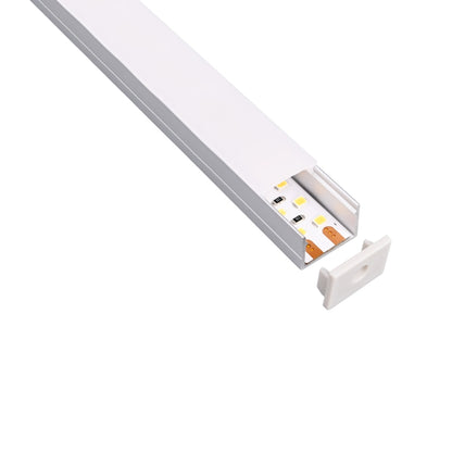 Eloxiertes 2m Aluminium LED-Profil 19x14mm – Aufbauprofil mit diffuser Abdeckung, Endkappen & Halterungen