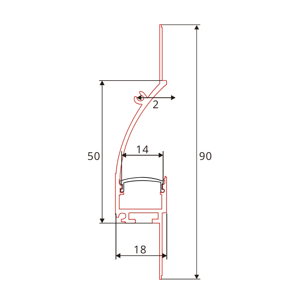 LED-Trockenbauprofil Lichtvoute für indirekte Beleuchtung – 2m eloxiertes Aluminiumprofil
