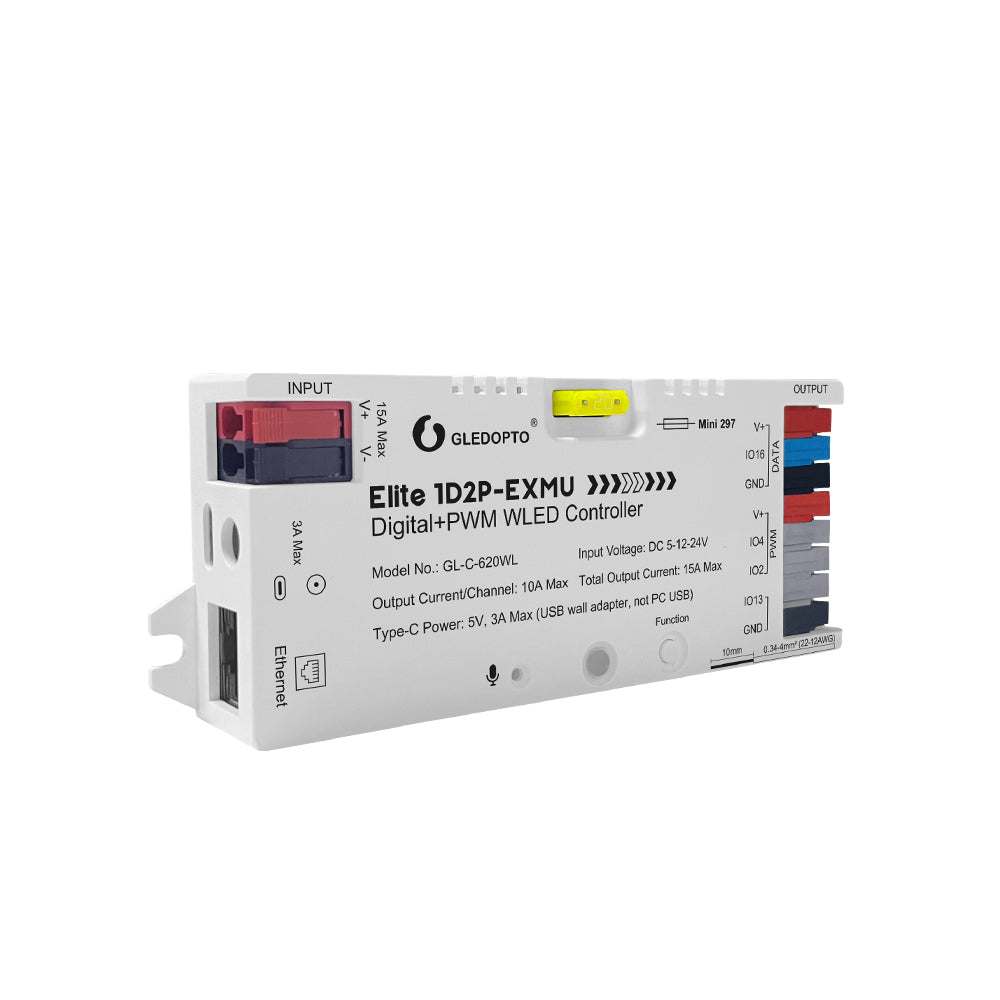 WLED Controller Digital + PWM/CCT – 5–24V, WiFi & Ethernet