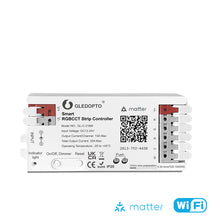 Matter RGB+CCT LED Controller (5-Kanal) – 12–24V, 20A, für Apple/Google/Alexa