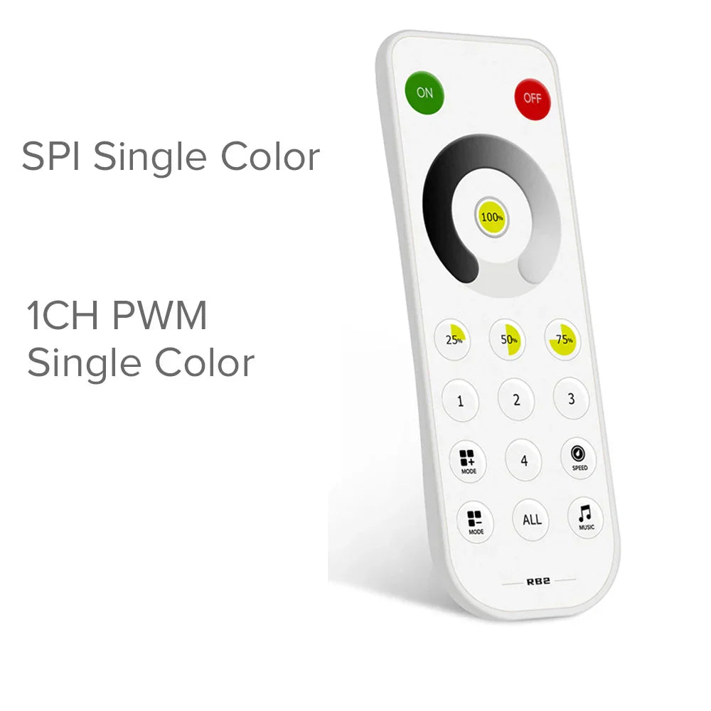 RB1 2.4G RF Fernbedienung – SPI LED Controller (Einfarbig, 4 Zonen)