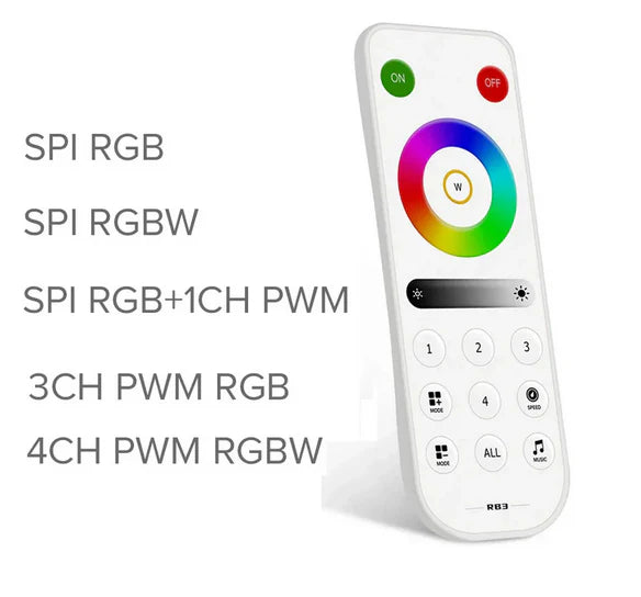 RB3 2.4G RF Fernbedienung – SPI LED Controller (RGB/RGBW, 4 Zonen)