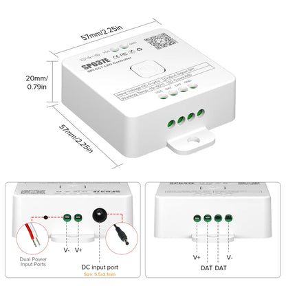 SPI LED-Controller mit App- & Funksteuerung für digitale RGB/RGBW/CCT Strips