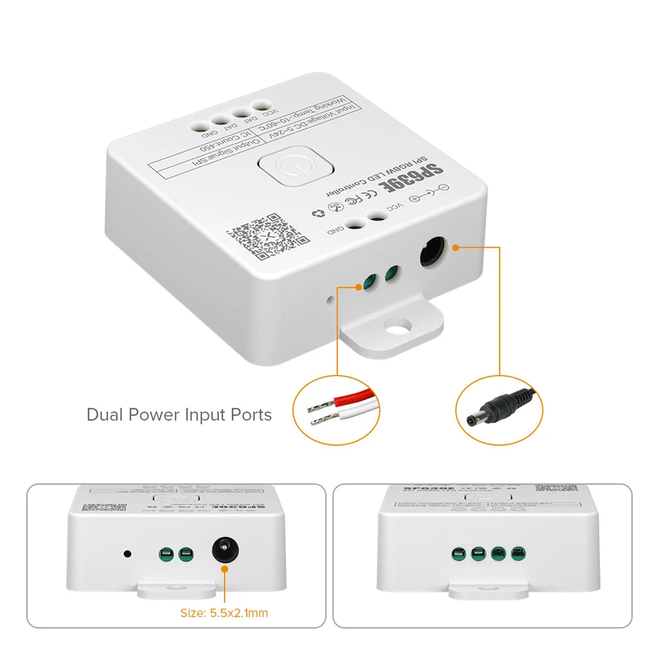 SPI LED-Controller mit App- & Funksteuerung für digitale RGB/RGBW/CCT Strips