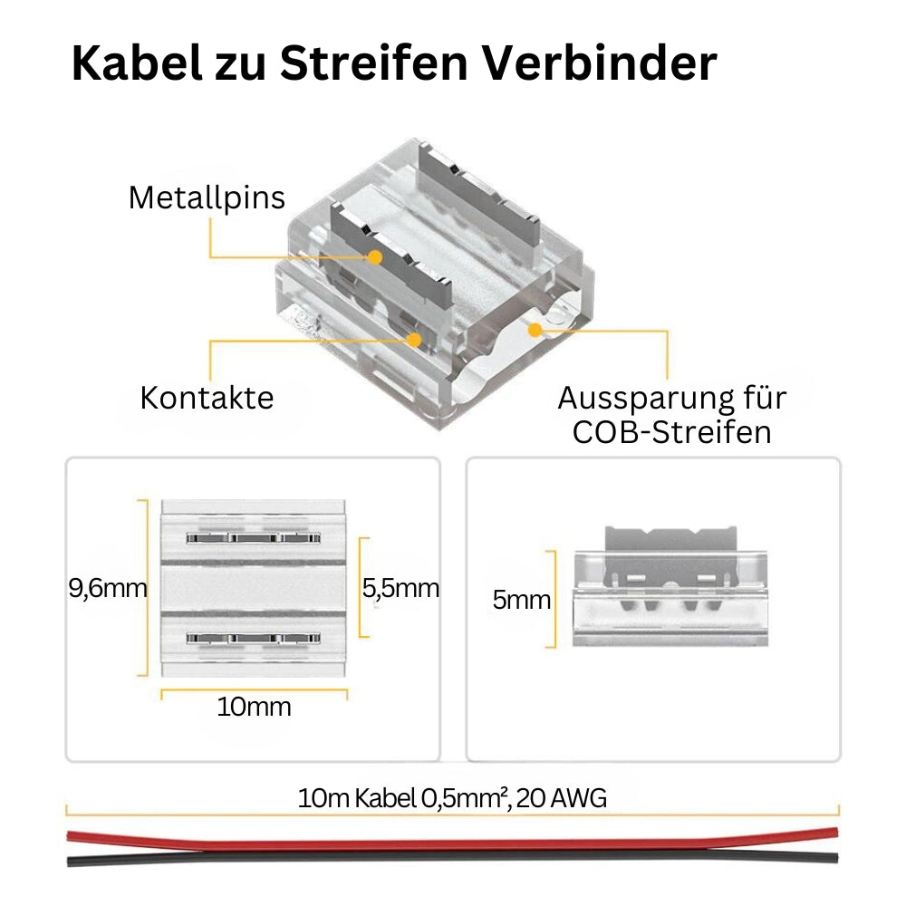 LED Treppenbeleuchtung Komplettset inklusive LED-Streifen und Zubehör