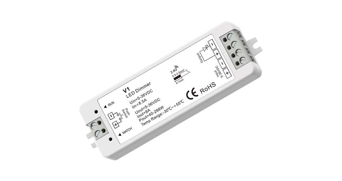 LED RF-Dimmer 5-36VDC, 8A
