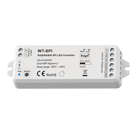 WiFi & RF LED-Controller für adressierbare LED-Streifen (SPI, 5–24 V DC)