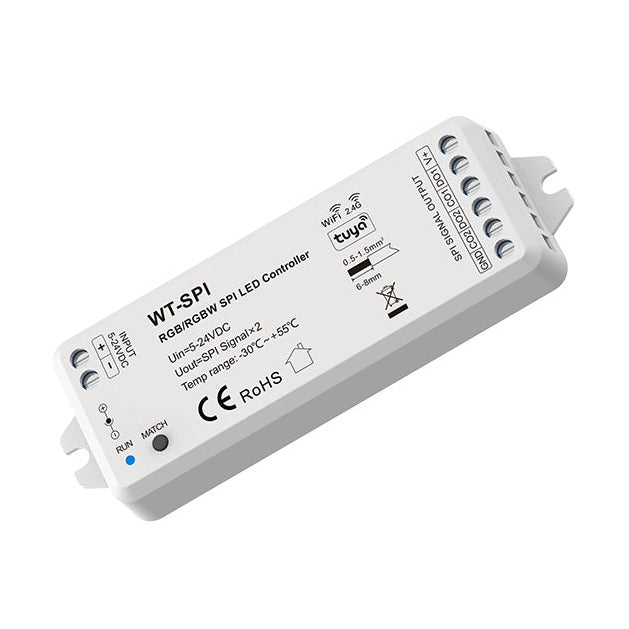 WiFi & RF LED-Controller für adressierbare LED-Streifen (SPI, 5–24 V DC)