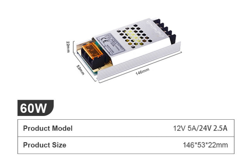 12/24V Netzteil für LEDs, extra flach