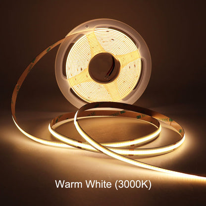 12/24V COB LED Strip 480 LEDs/m einfarbig 5m