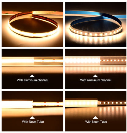 12/24V COB LED Strip 480 LEDs/m einfarbig 5m