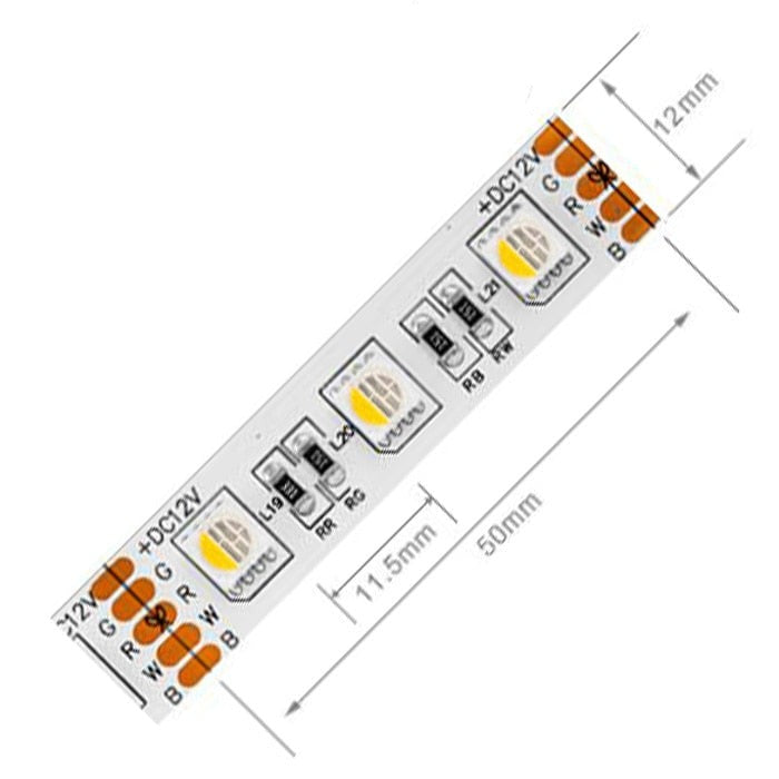 4 in 1 RGB-WW 12V, 60 LEDs/m, 5 Meter