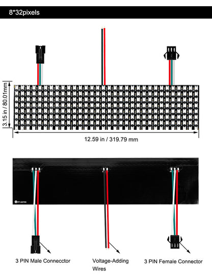 WS2812B RGB LED Panel 256 Pixel 5V