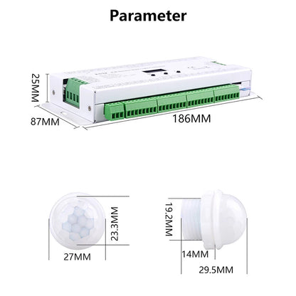Treppen-LED-Controller für einfarbige Stufenbeleuchtung mit RGB-Handlaufsteuerung