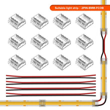 Verschiedene LED Konnektoren für 2-Pin COB LED-Stripes 8mm