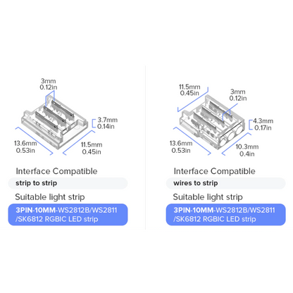 Verschiedene LED Konnektoren für 3-Pin LED-Stripes
