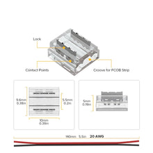 Verschiedene LED Konnektoren für 2-Pin COB LED-Stripes 8mm