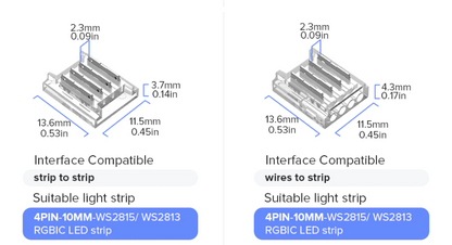 Verschiedene LED Konnektoren für 4-Pin LED-Stripes
