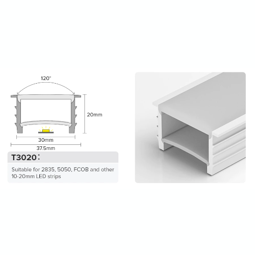 30*20mm wasserdichter Einbau-Silikonschlauch für 10-20mm LED-Streifen